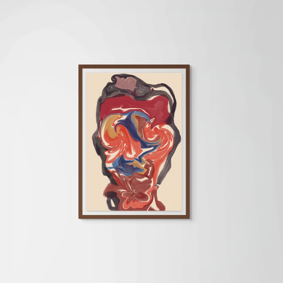 Watercolor Man – dark wood frame – framed art print – Fringe Art Studio- Wall Art- Cairo Egypt