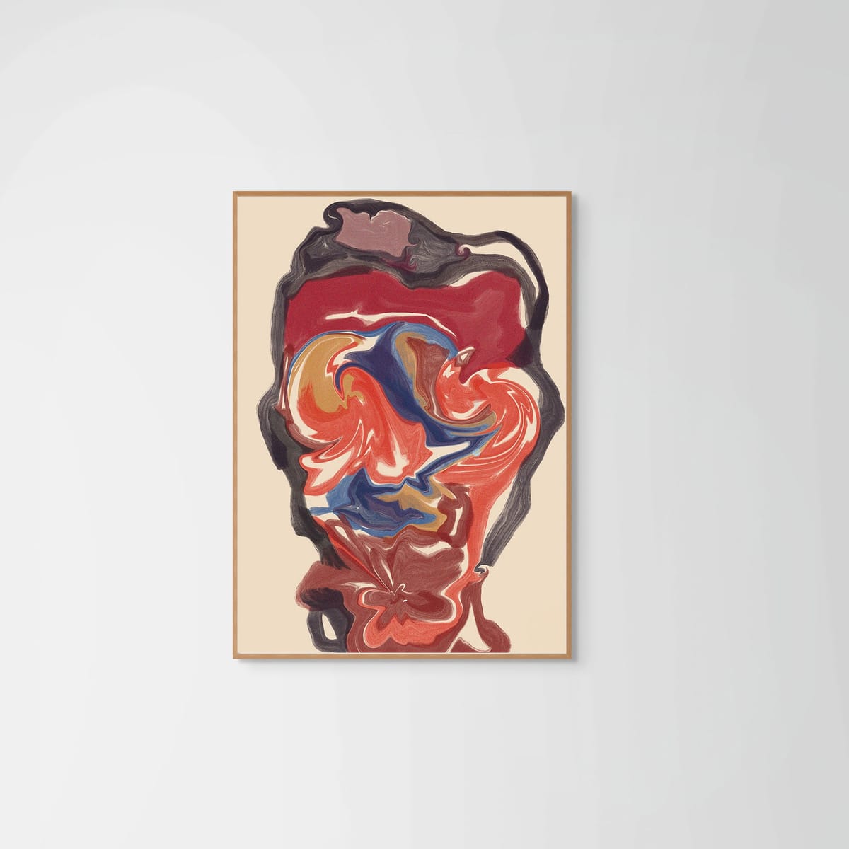 Watercolor Man – natural wood frame – no mount – Fringe Art Studio- Wall Art- Cairo Egypt