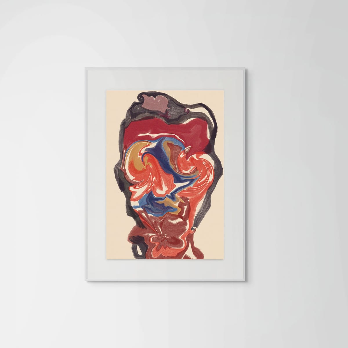 Watercolor Man – white frame – framed art print – Fringe Art Studio- Wall Art- Cairo Egypt