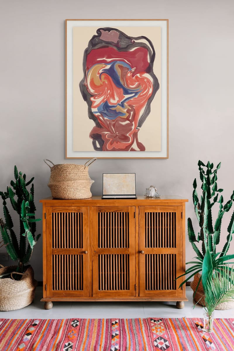 Watercolor Man – wall art in home – Fringe Art Studio- Wall Art- Cairo Egypt