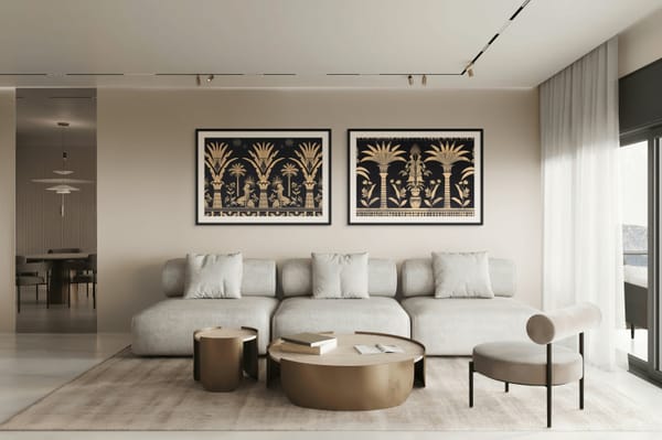 Golden Palms Set – art print set – Fringe Art Studio- Wall Art- Cairo Egypt