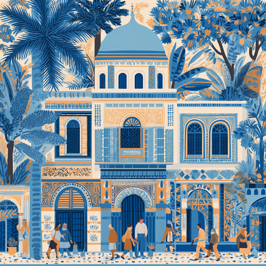 Citadels of Blue – framed wall art print – Fringe Art Studio- Wall Art- Cairo Egypt